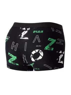 NWT Arjun Kroos Black Graphic Letter Print Boxer Briefs S R1